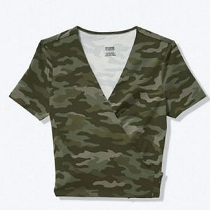 VS Pink Camo Wrap Top